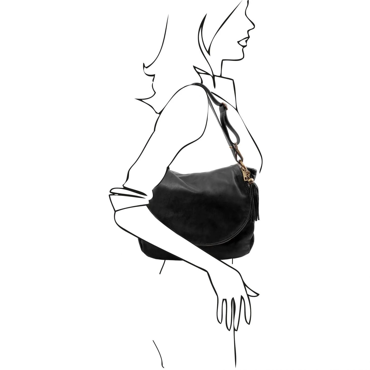 TL Bag - Soft leather shoulder bag with tassel detail | TL141110 - Image 20