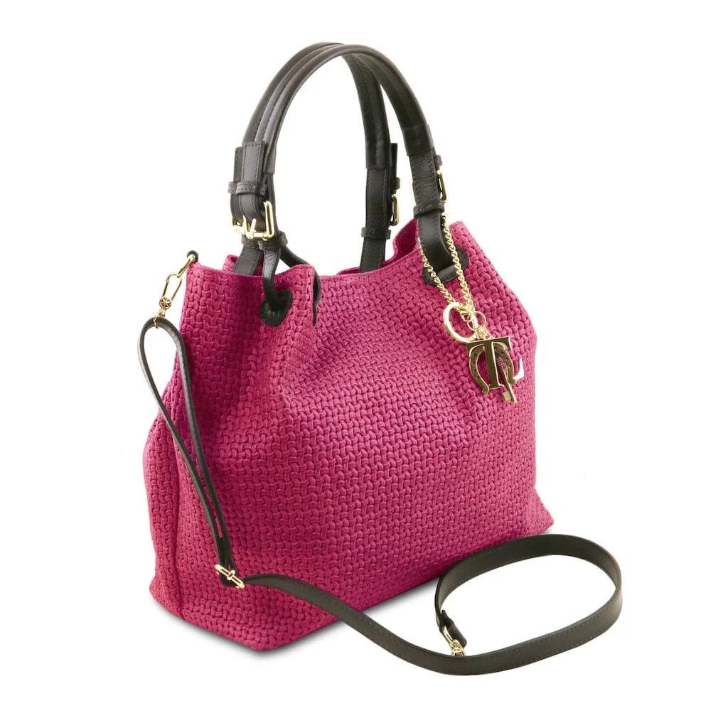 TL KeyLuck - Woven printed leather shopping bag | TL141573 - Image 58