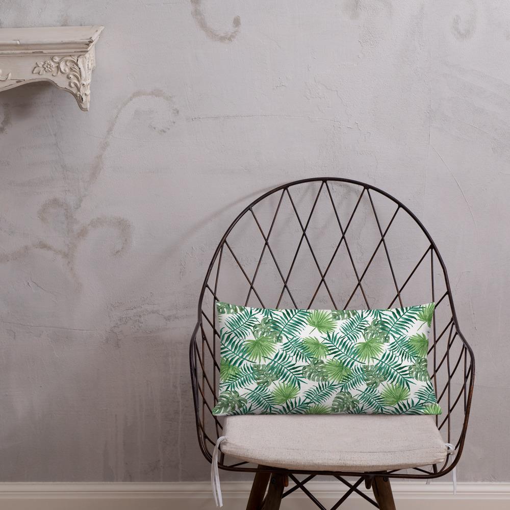 Tropical Leaves Premium Throw Pillow - Image 3