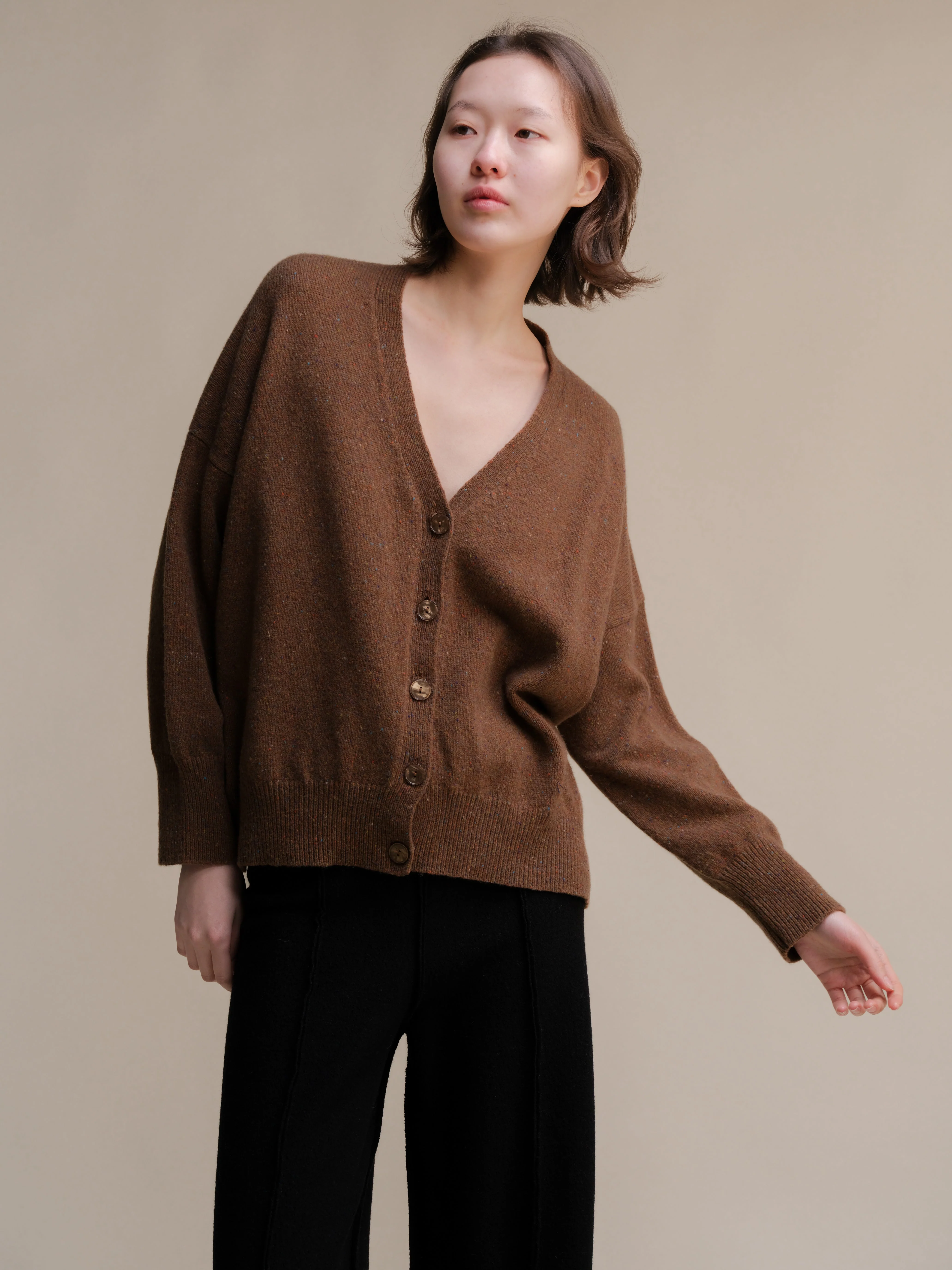 Oversized Tweed Cardigan - Wool Blend - Image 3