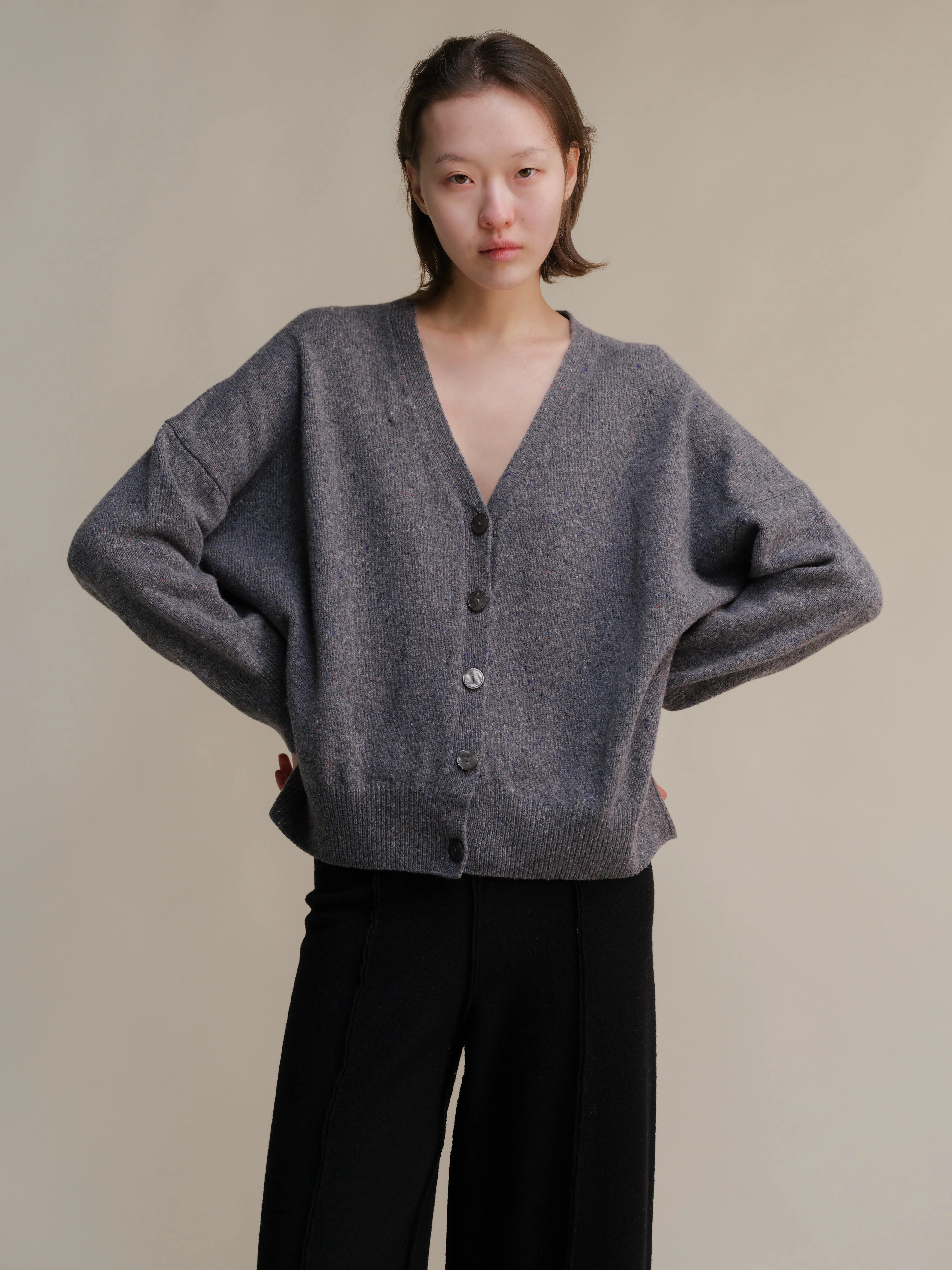 Oversized Tweed Cardigan - Wool Blend - Image 4