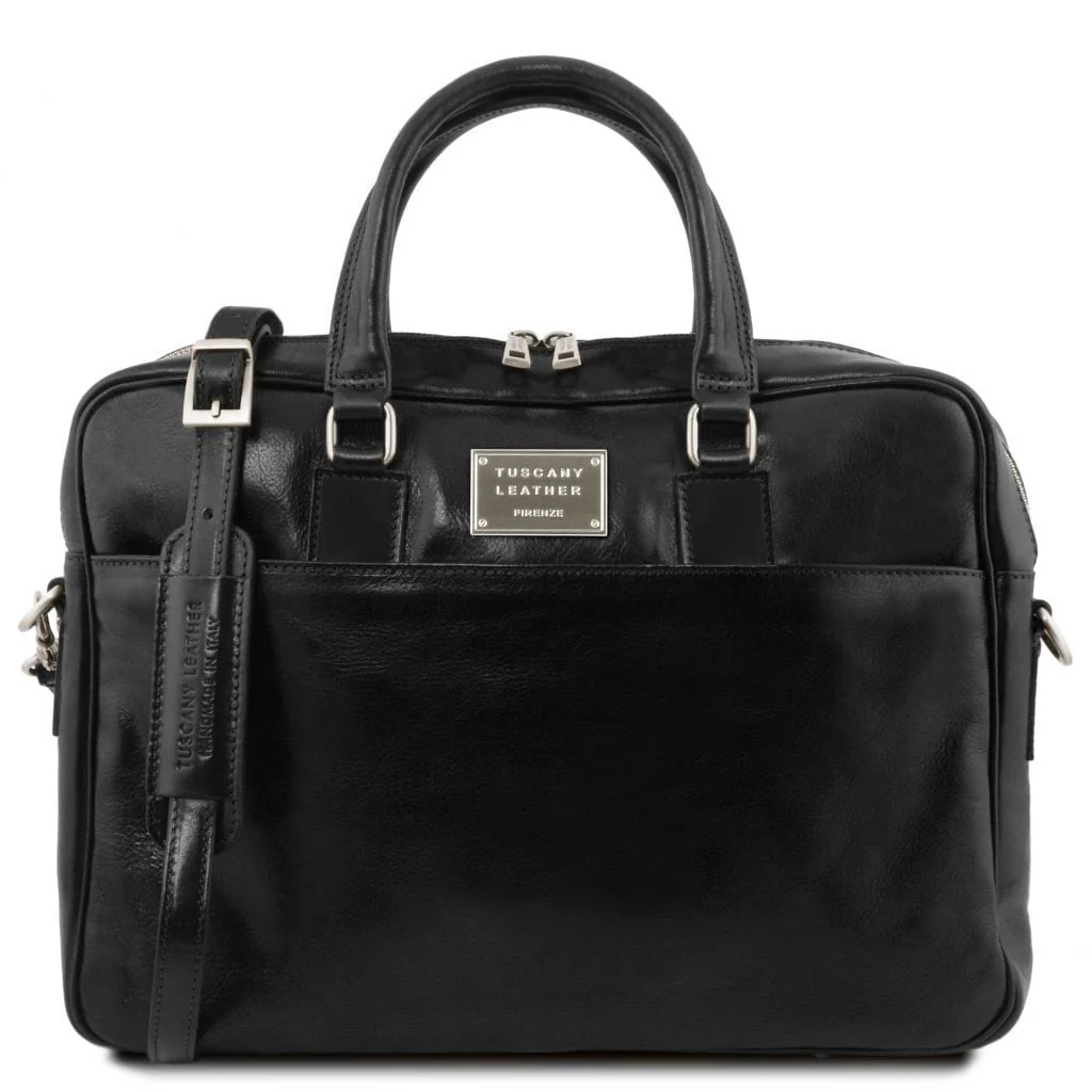 Urbino - Leather laptop briefcase - 2 compartments with front pocket | TL141894 - Image 12