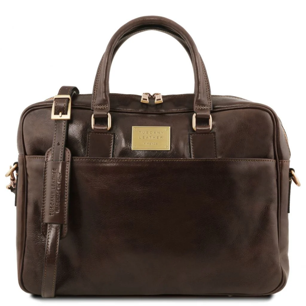 Urbino - Leather laptop briefcase - 2 compartments with front pocket | TL141894 - Image 16