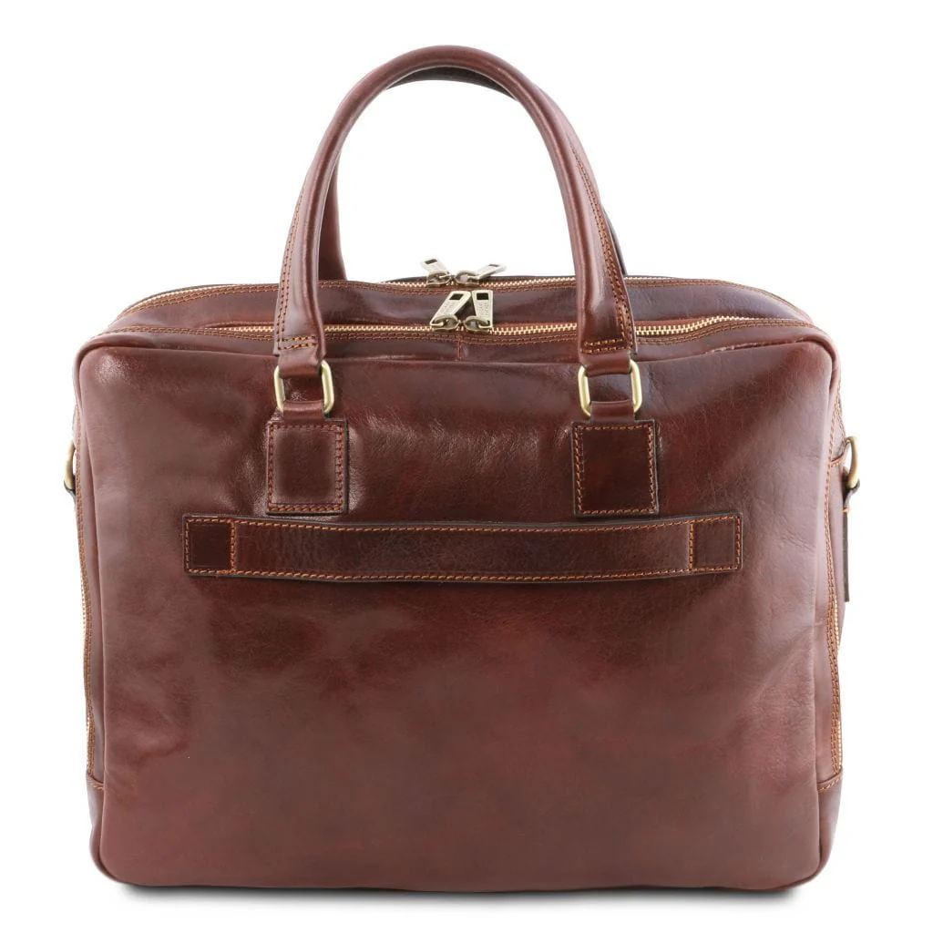 Urbino - Leather laptop briefcase - 2 compartments with front pocket | TL141894 - Image 3