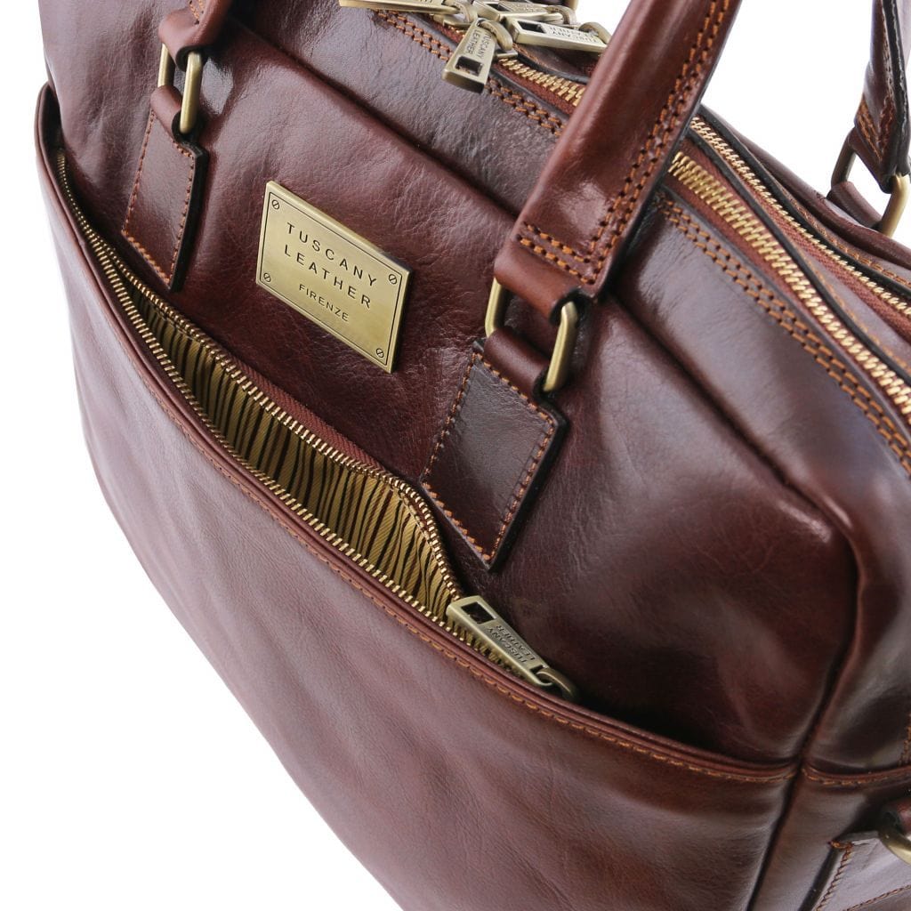Urbino - Leather laptop briefcase - 2 compartments with front pocket | TL141894 - Image 6