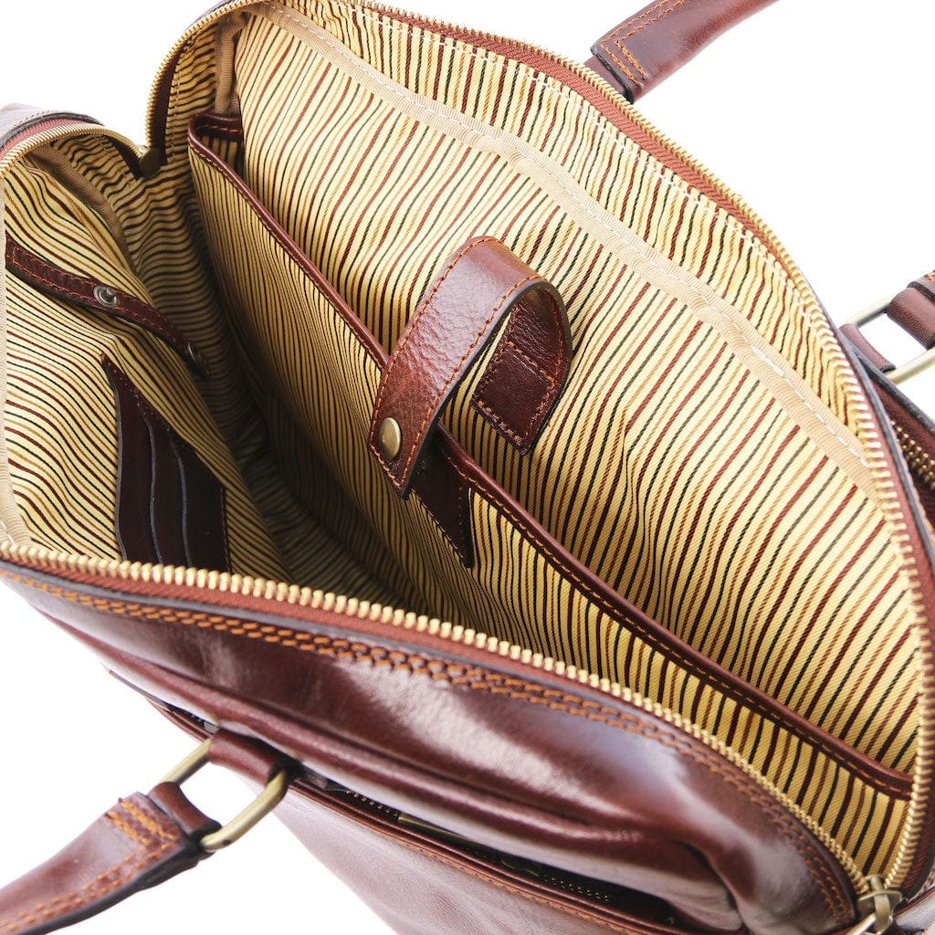 Urbino - Leather laptop briefcase - 2 compartments with front pocket | TL141894 - Image 8