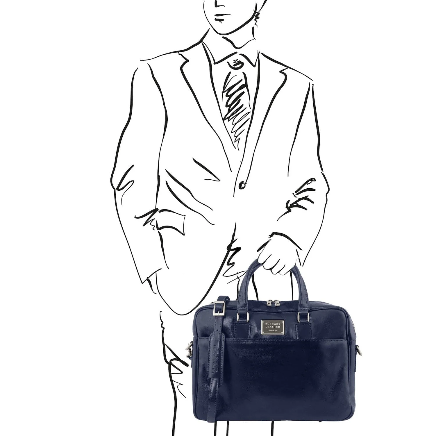 Urbino - Leather laptop briefcase with front pocket | TL141241 - Image 18