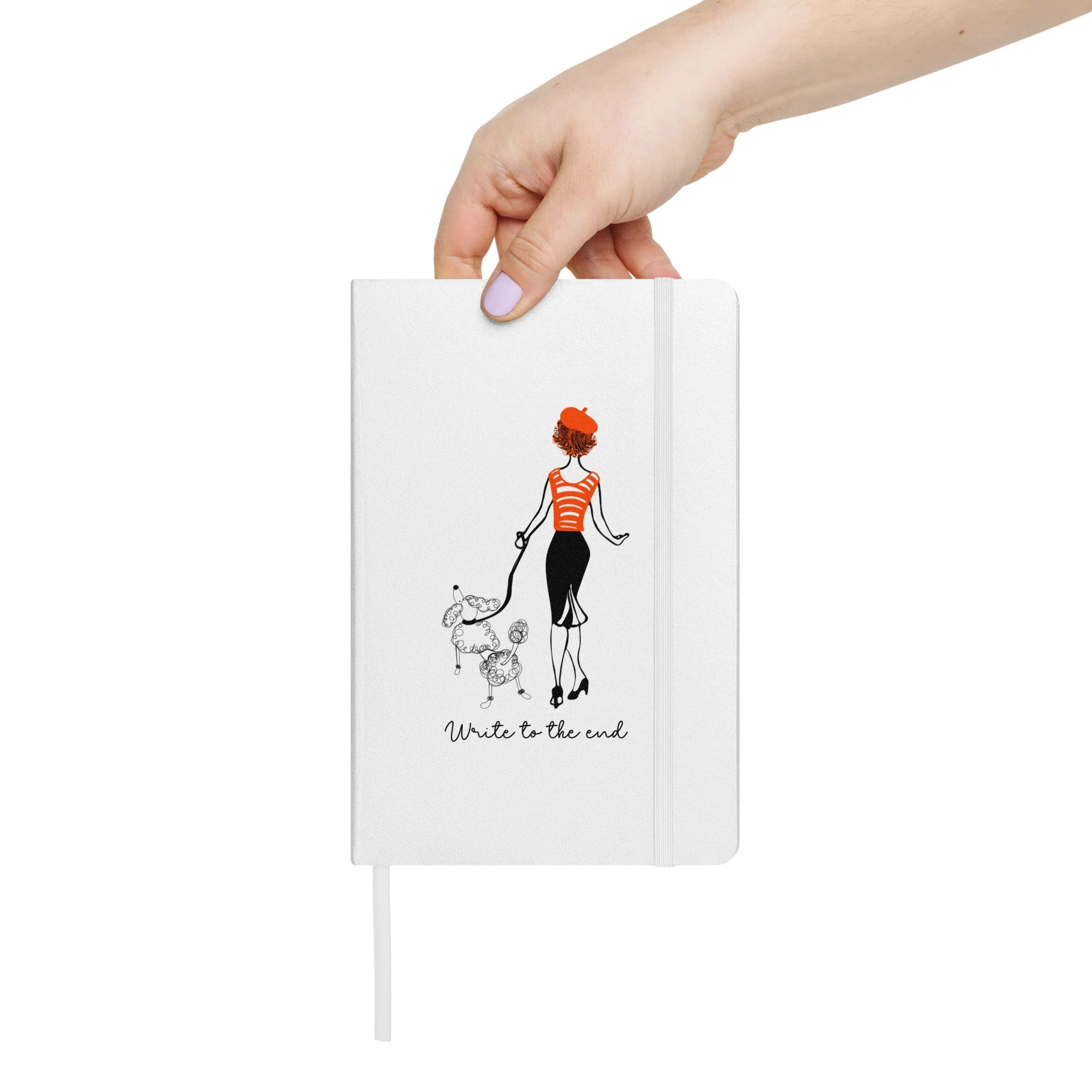 Write to the End Woman and French Poodle Hardcover Bound Journal - Image 5